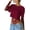 Wine Red, variant on Women'S Lace Patchwork Tops Bodysuit Long Sleeve Crewneck Mesh Sheer Crop Going Out Party T-Shirts