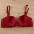 thumbnail image 5 of Mrat Clearance Racerback Bras for Women Clear Strap Comfortable Wire-Free Bras Back Smoothing Plus Size Strapless Daisy Bras for Older Unlined with Underwire Bras for Women Push up Red M, 5 of 5