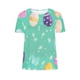 thumbnail image 5 of Haivin Short Sleeve Shirts for Women Women's Fashion Casual Short Sleeve Floral Print Round Neck Pullover Top Blouse, 5 of 5