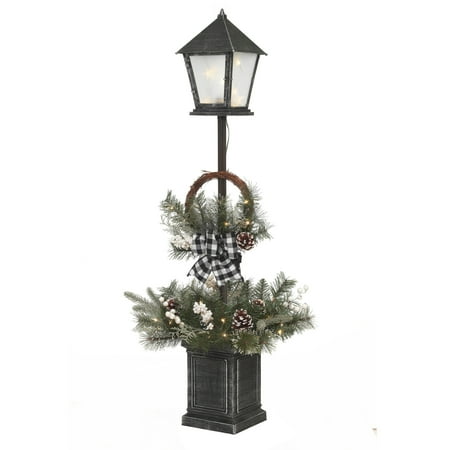 Gerson 4' Pre-Lit B/O Mixed Pine Lantern Pole Porch Tree w/ 40 LED Micro Light