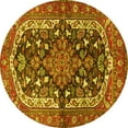 thumbnail image 1 of Ahgly Company Machine Washable Indoor Round Persian Yellow Traditional Area Rugs, 3' Round, 1 of 4