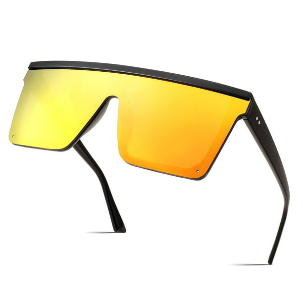 Gafas de Sol FEISEDY Sobredimensionadas de Estilo Plano Cuadrado Protección UV400 B2470