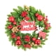thumbnail image 1 of Corona navideña para puerta con hojas verdes, guirnalda artificial de agujas de pino para Navidad e invierno Bola roja de 30 x 8 cm, 1 of 9