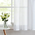 thumbnail image 3 of Fragrantex Semi Sheer Curtains for Living Room - 40"Wx84"L, White Faux Linen, Grommet Top, 2 Panels Set, 3 of 6