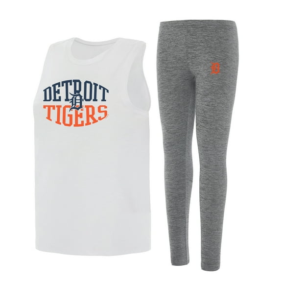 Women's Concepts Sport Charcoal/White Detroit Tigers Contend Tank & Leggings Set