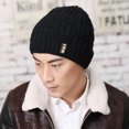 thumbnail image 5 of SPRING PARK Men's Fashion Winter Outdoor Beanies Bonnet Knitted Hat Soft Solid Color Braid Warm Cap, 5 of 6