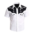thumbnail image 4 of CONZONE Mens Buttons Down Shirts Short Sleeve Shirts for Men Trendy Western Cowboy Embroidery Collared Soft Lightweight Summer Tops, 4 of 4
