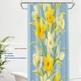 thumbnail image 2 of Blue Nature Orchid Decor Shower Curtain,Yellow Bathroom Decor Polyester Fiber Plastic Rings Quick-Drying Waterproof for Bathtubs/Bathroom, 72x36 inches, 2 of 6