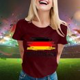 thumbnail image 2 of TSADFHJI Hauts pour Femmes Élégants Fête Cœur Drapeau Allemand Imprimé Manches Courtes Col Rond pour Tenue Nationale et de Voyage TG Rouge, 2 of 4