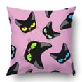 thumbnail image 1 of BOSDECO Black cat pink background pattern pets Pillowcase Throw Pillow Cover Case 20x20 inches, 1 of 2