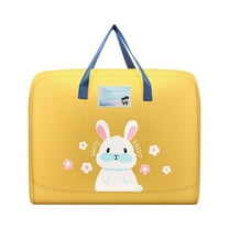 Hovmgk Quilt Storage Bag 17.7×15.3 Inch, Kids' Clothes Pouch, Breathable, Large Capacity, Foldable – Ideal for Kindergartens, Homes, Great for Parents, Teachers, Yellow