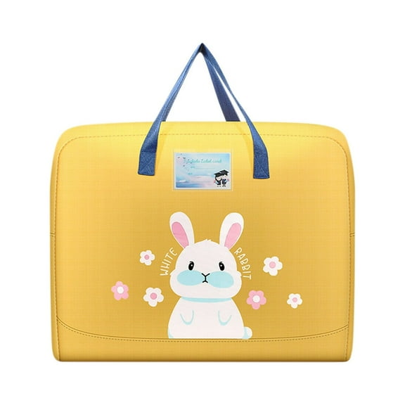 Hovmgk Quilt Storage Bag 17.7×15.3 Inch, Kids' Clothes Pouch, Breathable, Large Capacity, Foldable – Ideal for Kindergartens, Homes, Great for Parents, Teachers, Yellow