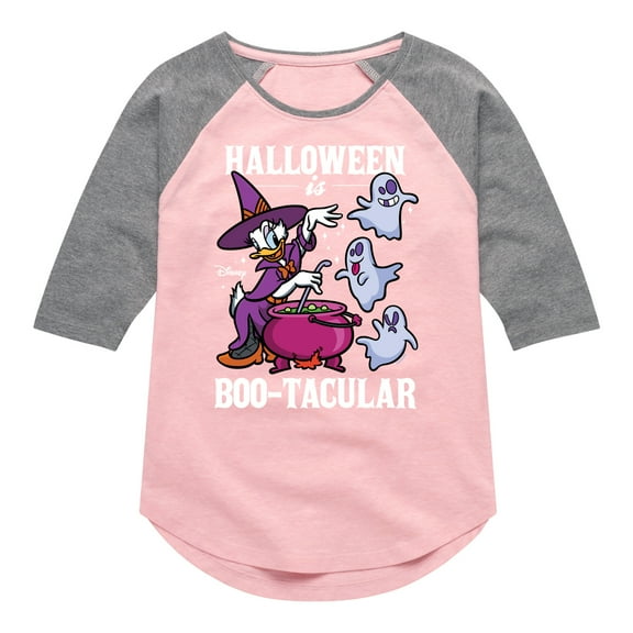 Mickey & Friends - Halloween Is Bootacular - Toddler And Youth Girls Raglan Graphic T-Shirt