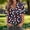 A738 Navy, variant on Vintage Floral Button Down Blouse for Women Short Sleeve Lapel V Neck Botanical Graphic Print Relaxed Fit Tropical Vacation Summer Shirt