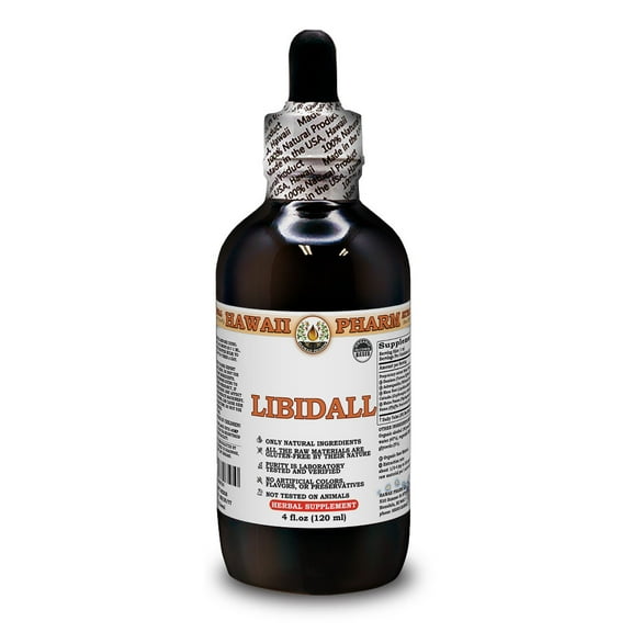 Libidall Liquid Extract Tincture. Expertly Extracted by Trusted HawaiiPharm Brand. Absolutely Natural. Proudly made in the USA. Tincture 4 Fl.Oz