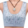 thumbnail image 1 of AMERTEER Wome No Steel Ring Front Button Vest Style Floral Print Bra, 1 of 4