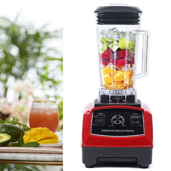 Fichiouy 2L Commercial Blender Juicer Smoothie Juice Shakes Mixer Red 1500W