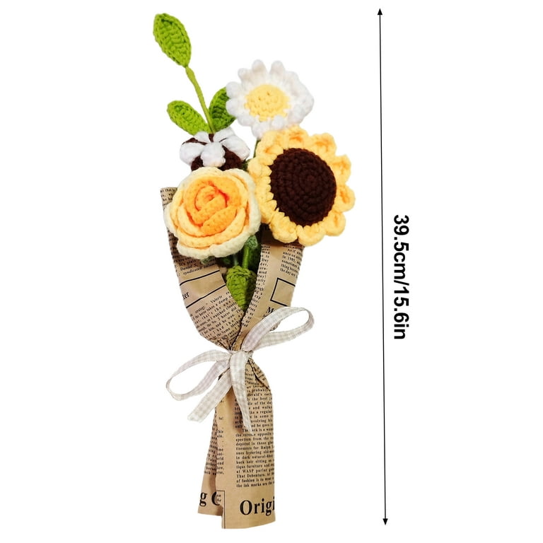 Crochet Flowers Bouquet Handmade Knitted Sunflower Bouquet – lunviu