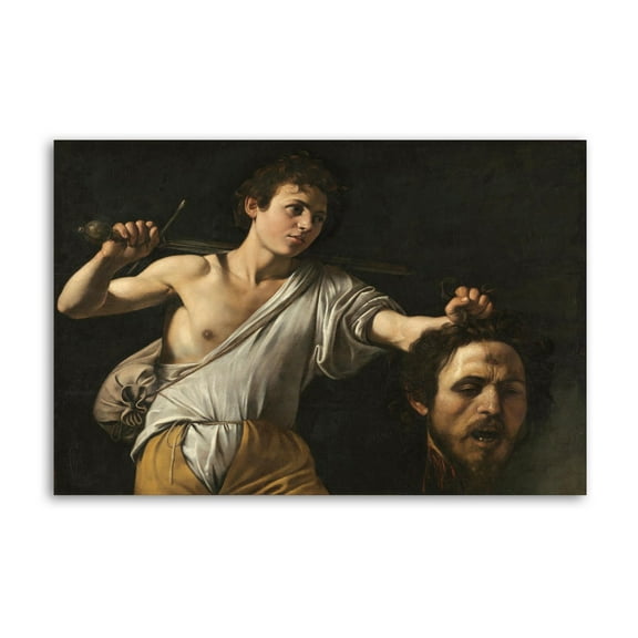 Caravaggio David And Goliath's Head Gifts Canvas Painting Poster Wall Art Decorative Picture Prints Modern Decor 24x36inch(60x90cm)