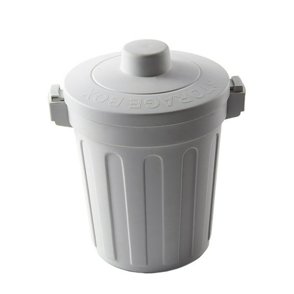 BESTOYARD Trash Can for Office Light Grey PP Plastic Garbage Storage for Friends 1Pack