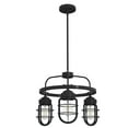 thumbnail image 2 of Hunter - Starklake 3-light Noble Bronze, Medium Size Chandelier, Dimmable, Caged Style, Wagon Wheel Shaped, for Bedrooms, Dining, Living Rooms - 19664, 2 of 7