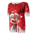 thumbnail image 3 of Christmas Family Pajamas Set Matching Sleepwear Deer Snowflake Print Pullover + Pants Set, 3 of 8
