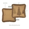 thumbnail image 2 of VHC Brands Cedar Ridge Tree Print Cotton Burlap Rustic Bedding Appliqued Square 18x18 Filled Pillow, Natural Tan, 2 of 6