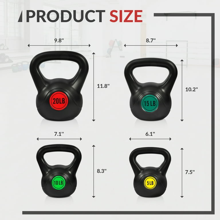 BalanceFrom Wide Grip Kettlebell Exercise Fitness Weight Set,