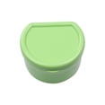 thumbnail image 1 of Lamoutor 2Pcs Denture Bath Case with Lid and Basket False Teeth Storage Case Box Retainer Cleaning Box（(Random Color) - green and dark blue, 1 of 5