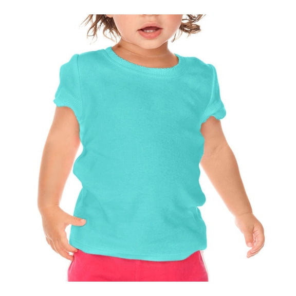 Infants Scalloped Scoop Neck Top Caribbean Blue 24M