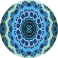 thumbnail image 1 of Ahgly Company Indoor Round Patterned Blue Turquoise Green Area Rugs, 6' Round, 1 of 6
