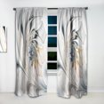 thumbnail image 2 of Designart 'White Stained Glass Fractal Floral Art' Modern Curtain Panel, 2 of 5
