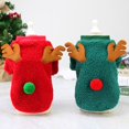 thumbnail image 4 of Abrigo navideño para perros pequeños y medianos, bonito abrigo de vellón con renos para Navidad, festivo, de invierno, cálido, ropa bonita para cachorros, 4 of 5