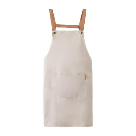 

Waterproof Apron with Large Pocket Durable Breathable Cleaning Coverall Cooking Kitchen Apron for Baking Home Kitchen Cooking Unisex Men Beige