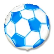 18 inch Soccer Football - Blue Foil Mylar Balloon - Party Supplies Decorations