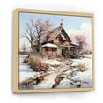 thumbnail image 2 of Designart "Winter Charm Of The Barn" Barn Floater Framed Canvas Wall Art, 2 of 5