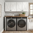 thumbnail image 7 of 60" W Laundry Room Wall Cabinets, Farmhouse Wall Cabinet with Adjustable Shelf, Wall Mounted Storage Cabinet, Floating Cabinet for Bathroom/Kitchen, 7 of 7