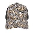 thumbnail image 3 of Lsque Zebra Printed Trucker Hat - Baseball Cap for Men Women - Breathable Mesh Side, Adjustable Fit - for Casual Wear, 3 of 7