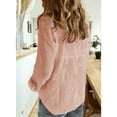 thumbnail image 3 of Inevnen Womens V Neck Button Down Linen Shirts Long Sleeve Blouses Roll Up Casual Work Plain Solid Tops, 3 of 6