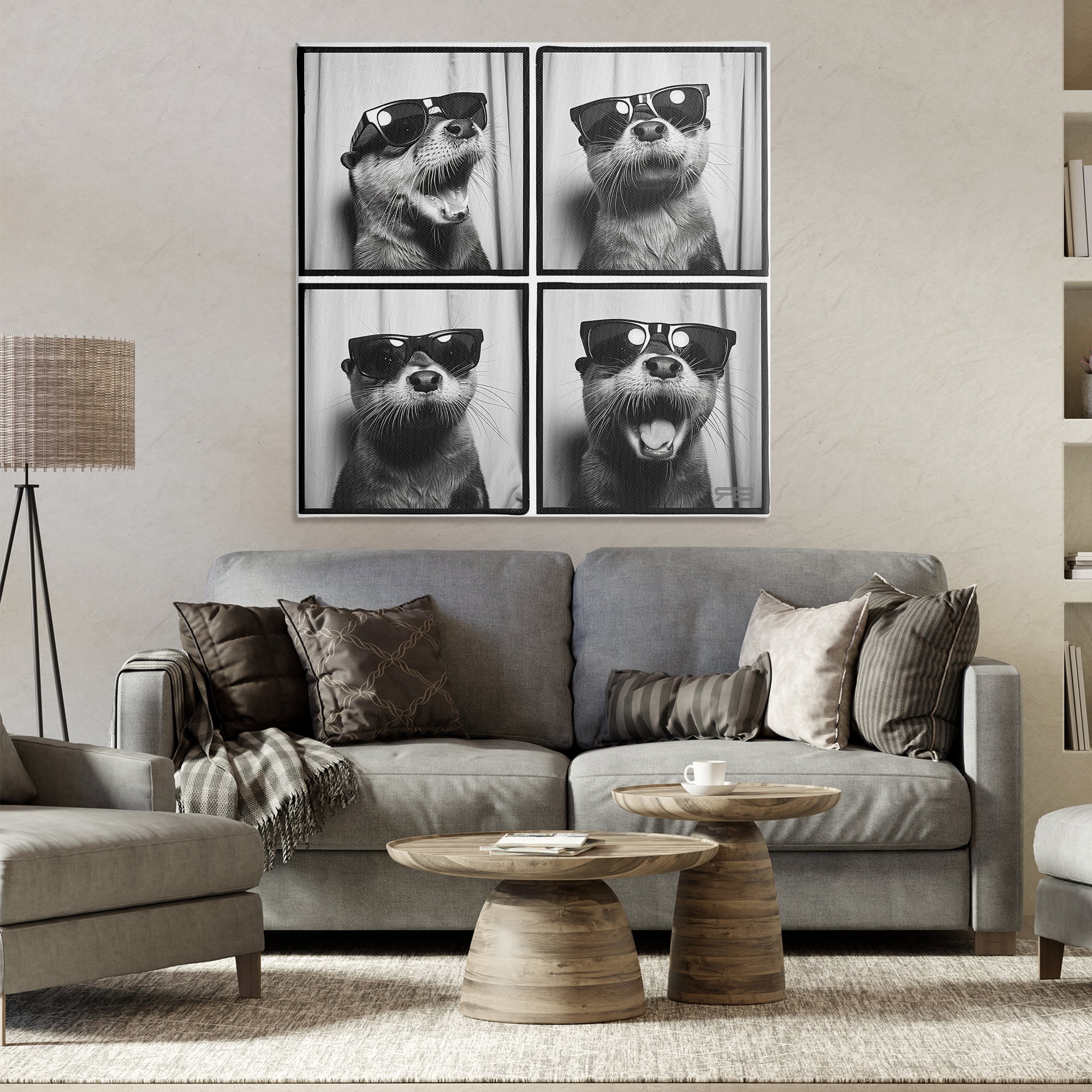 Stupell Industries Fun Sunglasses Otter Animals Painting Wrapped Canvas Art Print Wall Art, 36 x 36