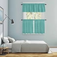 thumbnail image 5 of Vintage Teal Green Kitchen Curtains Sets for Windows 36 Inch Length, Farmhouse Retro Solid Color Linen Texture Rod Pocket Window Treatments Tier Curtains and Valances Set for Bedroom/Bathroom, 5 of 8