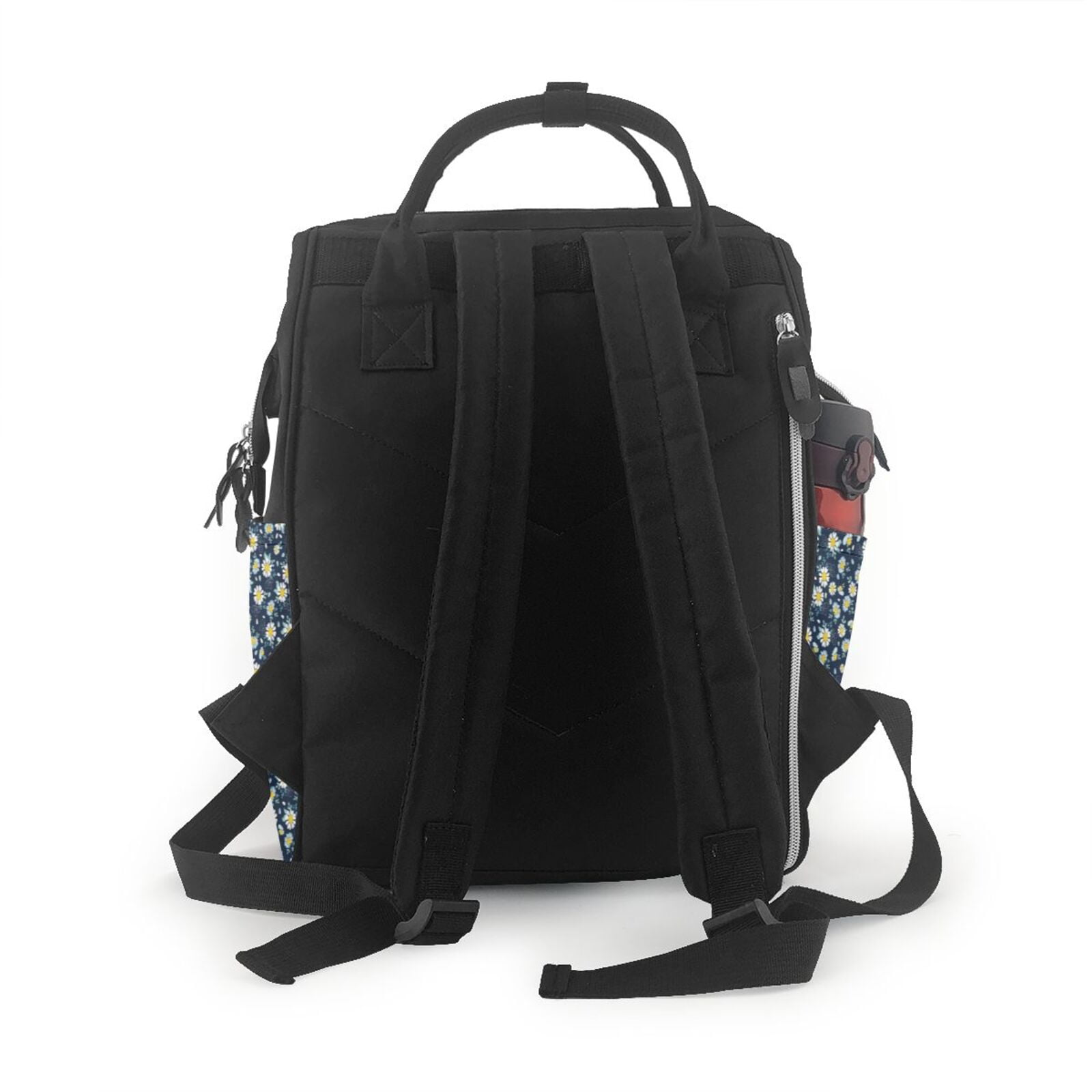 Fuzoiu Daisy Floral B Print Diaper Bag Backpack,Baby Essentials Travel Tote,Multi function Waterproof Diaper Bag, Travel Essentials Baby Bag - Unisex