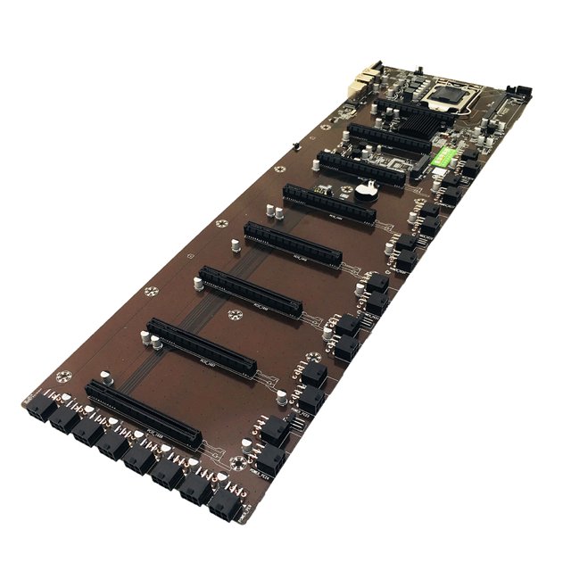 Matsuzay Inserción directa Ocho ranuras para tarjetas BTC Condensador de estado sólido B250 B85 Multi Tarjeta Soporte de placa base 1660 2070 3090 Rx580 Cables de computadora