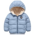 thumbnail image 1 of Children Kids Winter Warm Boy Tops,Baby Boy Girl Long Sleeve Hoodie Jacket Outerwear Down Coat Clothes,Orange,110cm, 1 of 7