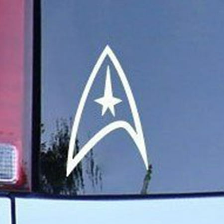 - Star Trek Federation Logo Vinyl Cut Decal With No Background | 6 Inch White Decal | Car Truck Van Wall Laptop Cup
