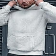 thumbnail image 4 of PENGXIANG Casual Solid Color Lightweight Pullover Hoodie  Men‘s Plush Sweatshirts, 4 of 5