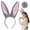 Grey, variant on Easter Bunny Ears Headband and Bunny Tail Furry Rabbit Ears Headband for Halloween Easter Party Cosplay Bunny Costume Accessories White