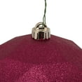 thumbnail image 2 of Vickerman 8" Berry Red Glitter Geometric Ball, 2 of 6
