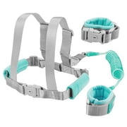 2 in 1 Toddler Leash, Baby Anti Lost Wrist Link and Kids Vest Harness with Lock, Child Safety Harness Walking Leash Adjustable Skin Friendly Children's Anti-Lost Wristband Traction Rope with Lock