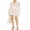 White, variant on LMLYSoH Women's Summer Shirt Dress Solid Color Long Sleeve Turn-Down Collar A-line Casual Mini Pleated Waist Dress